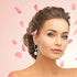 Eternal Blue Rose with White Pearl Earrings in Glass Dome with LED Light